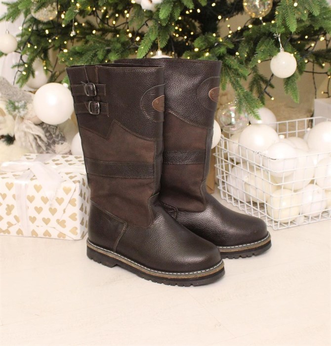 Монголки мужские высокие коричневые, подошва лепесток(МЛ1-01) МЛ1-01