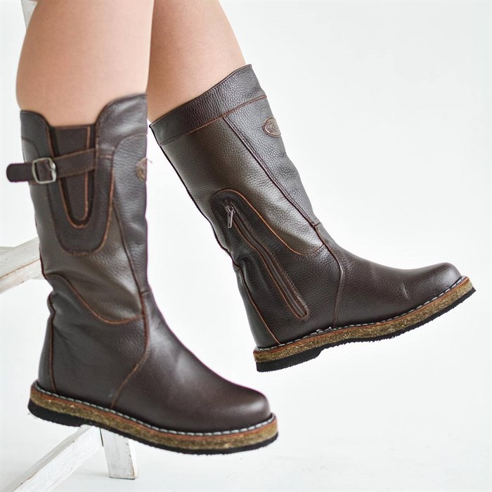 Монголки женские, войлочная подошва(ЖВ1-17) S17BROWN