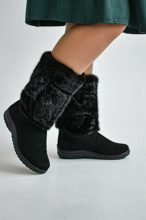 Черные, велюр, литая подошва(ЖЛ1-05) LU1CHERNNORVELUR