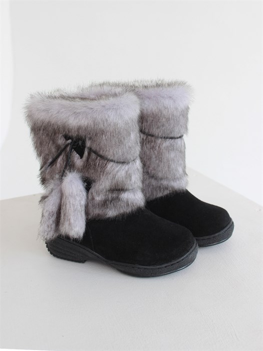 Детские, голубая норка, литая подошва ДЛ1-01ГОЛУБ.НОРКА(ЛИТАЯ)