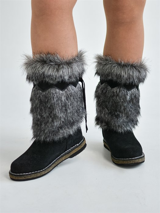 Чернобурка, велюр, войлочная подошва(ЖВ1-13) U4GRAY