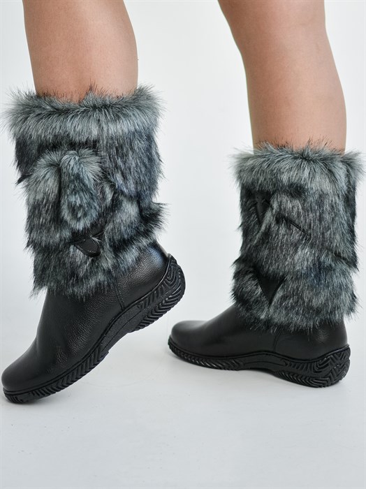 Чернобурка, кожа, литая подошва(ЖЛ1-27) LU9CHERNOBURKOJA