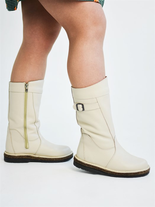 Монголки женские подошва войлок белый молния МУ-4(ЖВ2-05) SA42MONGMU4WHITE