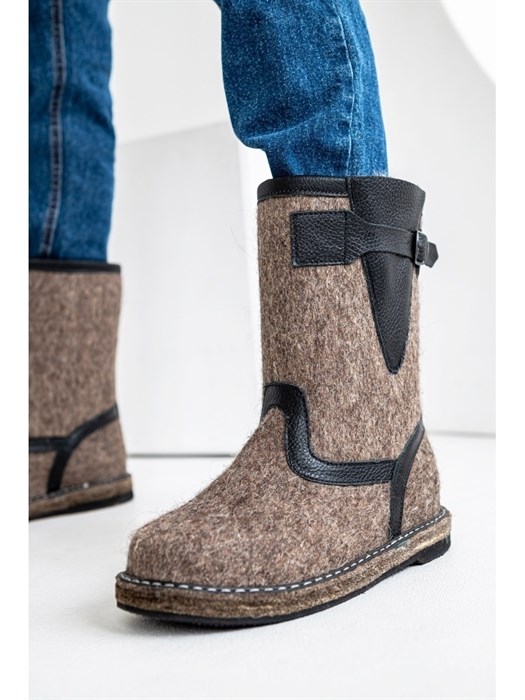 Лесник с натур.мехом, войлок на голенище 5мм., на подошве 10мм(МВ1-12) M10LESNIKSMEHOM