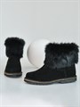Унты женские короткие, черный песец, замок, войлочная подошва(ЖВ1-21) S08BLACK