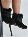 Унты женские короткие, черный песец, замок, войлочная подошва(ЖВ1-21) S08BLACK