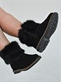Унты женские короткие, черный песец, замок, войлочная подошва(ЖВ1-21) S08BLACK