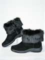 Унты женские короткие, черный песец, замок, литая подошва(ЖЛ1-22) S07BLACK