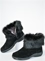 Унты женские короткие, черный песец, замок, литая подошва(ЖЛ1-22) S07BLACK