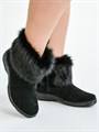 Унты женские короткие, черный песец, замок, литая подошва(ЖЛ1-22) S07BLACK
