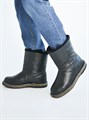 Полусапоги мужские на войлочной подошве Черные. Кожа(МВ3-01) MR28UGGI817.01KOJA
