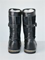 Сапоги подростковые на войлоке черные, кожа, замша, молния(ПВ3-01) MR30SAPOGI413.01ZAMOK