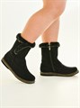 Полусапожки женские на войлочной подошве черные, замша, молния, с опушкой (ЖВ3-02) SR38A513.03BLACK