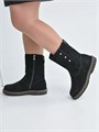 Полусапоги женские на войлочной подошве Замша, овчина, войлок, лепесток (ЖВ3-08) SR41А632.03BLACK